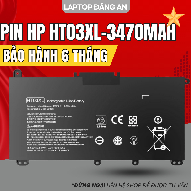 Pin HP Pavilion 15-CS 15-CW 15-DA 15-DB 14-CE 14-CF 14-CK 14-CM 14-DF HT03XL/TF03XL/ CS03XL-BH 6 THÁ