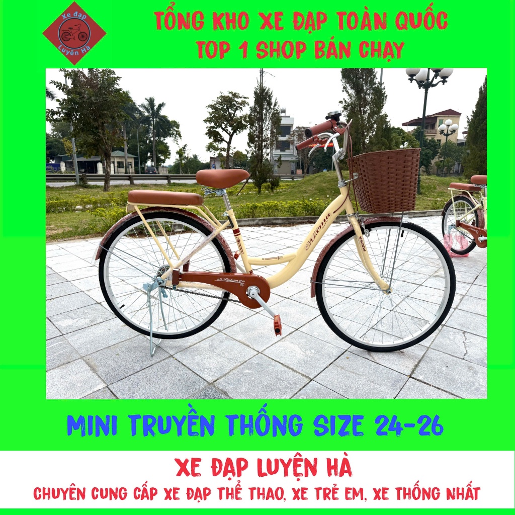 Xe Đạp Mini New Thống Nhất Việt Nhật Mini Cải Tiến 2026 Size 24-26 Tặng Bộ Phụ Kiện