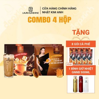   TẶNG QUÀ  Combo 4 Hộp Cà phê Nhật Kim Anh cà phê hòa tan Laura Coffee   4 hộp x10 gói  