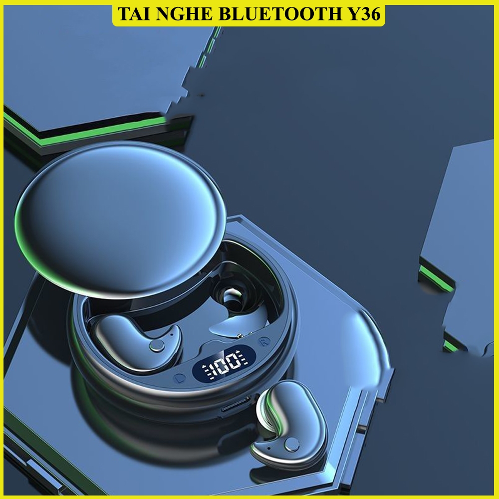 Tai nghe ngủ Y36 Tai nghe bluetooth 5.3 nhét tai kèm hộp sạc, Bass mạnh nghe nhạc chơi game