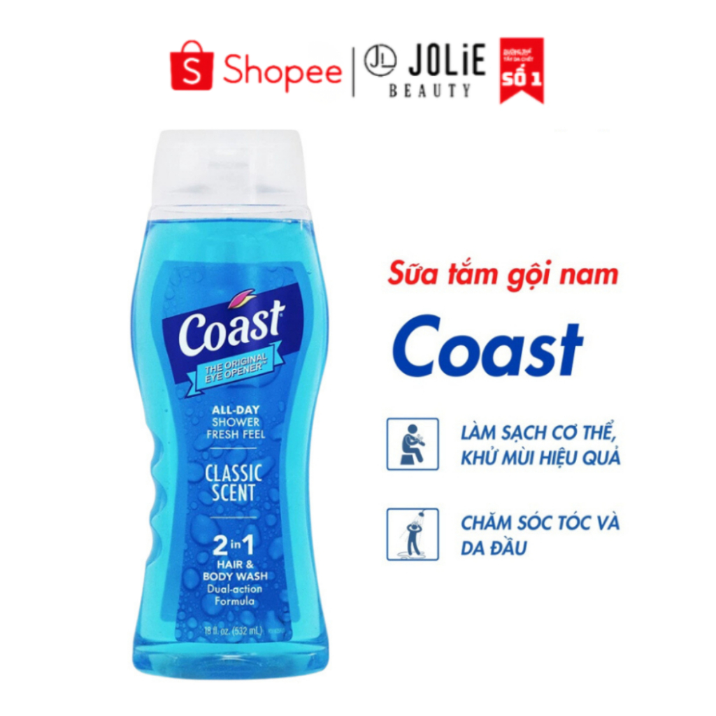 Sữa tắm gội nam Coast Classic Scent Pacific Force 532ml Mỹ