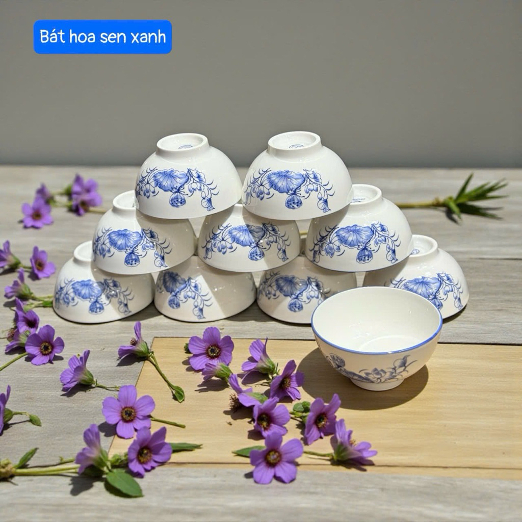Set 6 Chén Sứ Họa Tiết Vân Nổi Kèm 6 Đôi Đũa Bohemia - Bát Sứ Hoa Văn Thổ Cẩm, Hình Thú Xinh Xắn