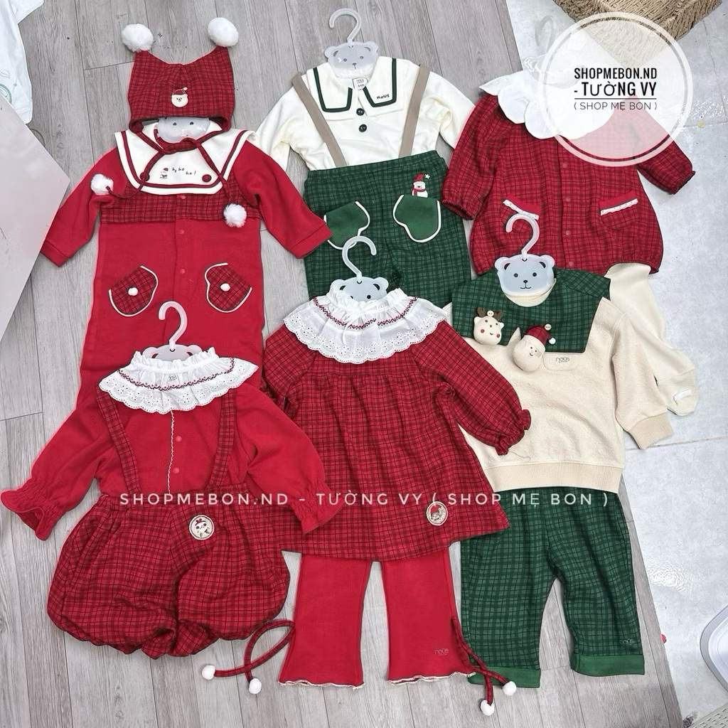 NOUS XMAS - Bộ quần áo noel , yếm noel cho bé trai bé gái nous