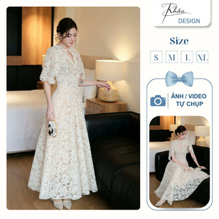  Váy Đầm Nữ Ren Choàng Công K824 Ren Hoa Sang Chảnh Dáng Xoè Đi Tiệc 