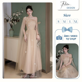  Đầm Nữ Thiết Kế KHÂU Design  Đầm Đính Hoa Rơi Vạt Chéo K820 Sang Chảnh Đi Chơi Đi Dự Tiệc 