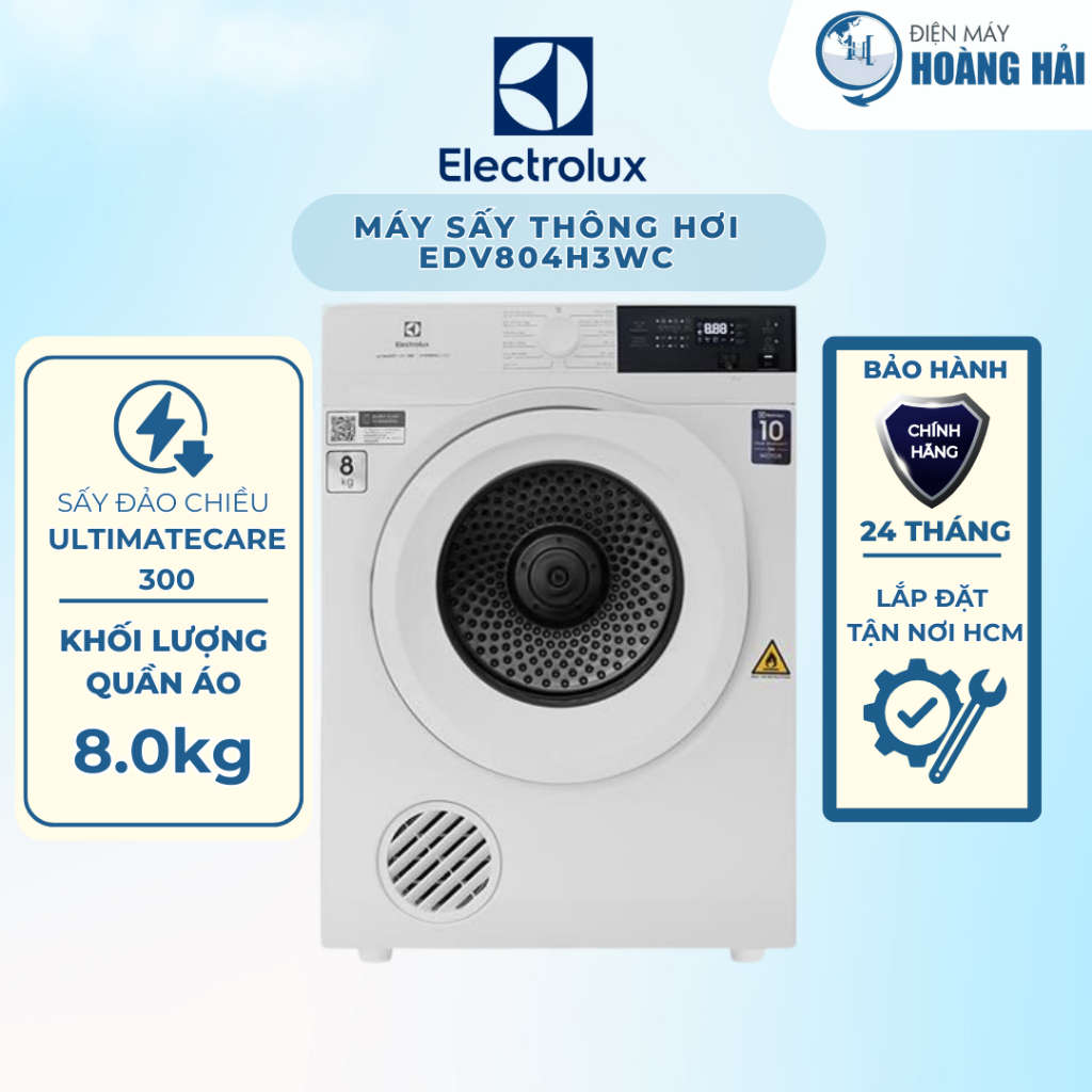 EDV804H3WC | Máy sấy thông hơi Electrolux UltimateCare 8 kg EDV804H3WC - Hàng chính hãng