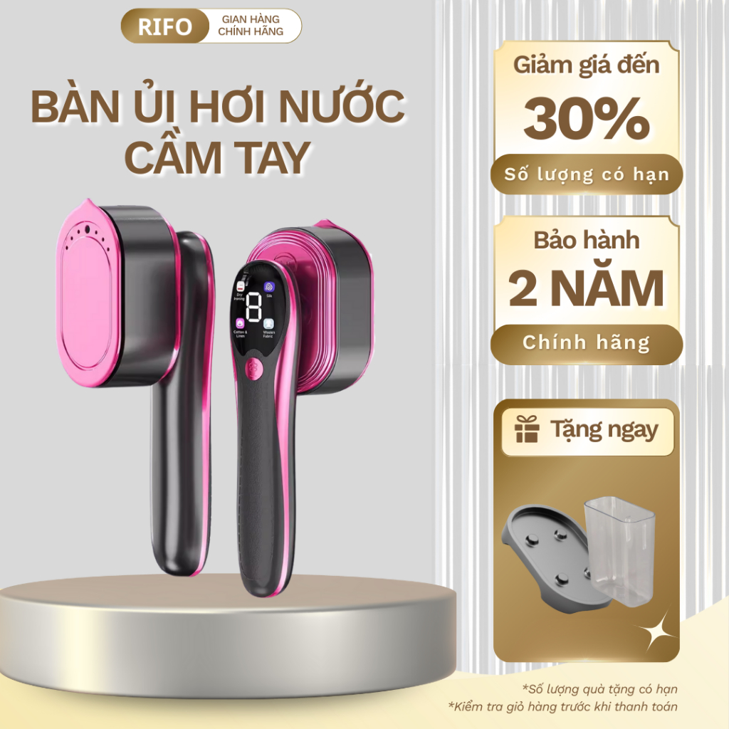 Bàn ủi hơi nước  RIFO cầm tay 4 chế độ, công nghệ phun hơi tăng áp công suất 1200W nhỏ gọn