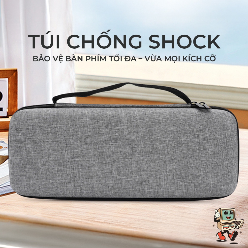 Hộp EVA Đựng Bàn Phím Cơ | Chống Sốc, Kháng Nước Nhẹ | Có Quai Xách, Khóa Kéo Bền, Ngăn Phụ Kiện