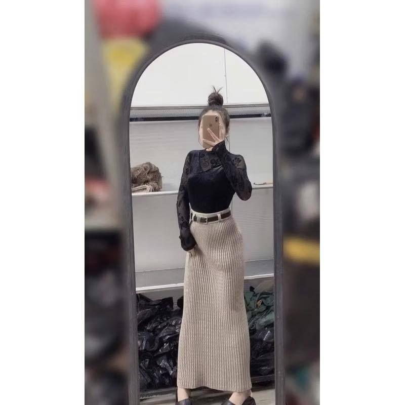 Chân váy len thừng kèm đai dáng rộng dài 85cm | BigBuy360 - bigbuy360.vn