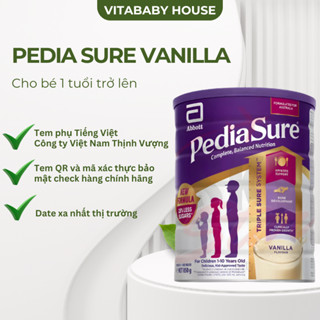   CHÍNH HÃNG  Pediasure Úc Hương Vanilla Nắp Tím Cho Bé 1-10 Tuổi Phát Triển Sức Khỏe Toàn Diện 850G 