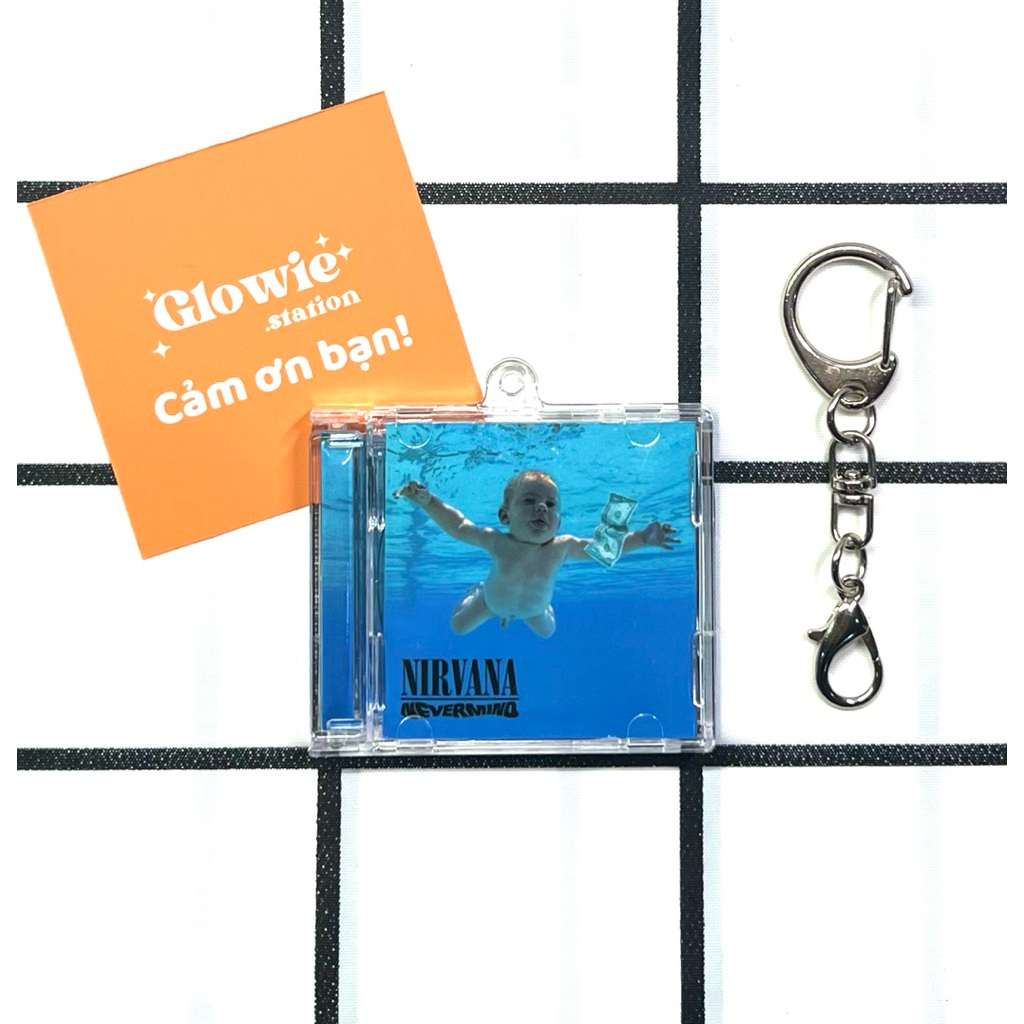Móc khóa Mini CD Album Nevermind (Remastered) - Nirvana có NFC quét link nhạc