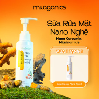  Sữa rửa mặt Nano Nghệ Tràm Trà MILAGANICS - Ngừa mụn ẩn Mờ thâm Thu nhỏ lỗ chân lông 
