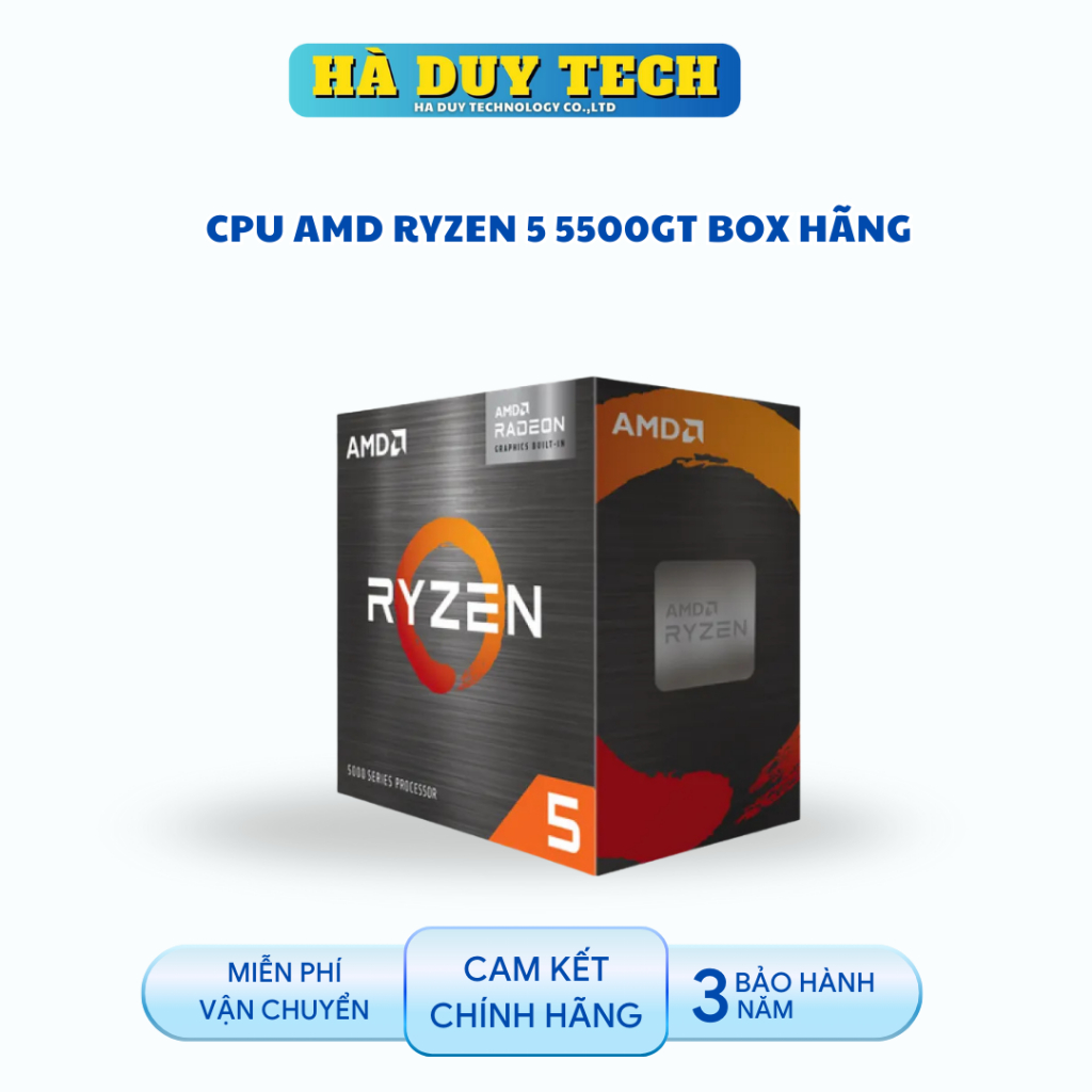 CPU AMD RYZEN 5 5500GT BOX HÃNG - Cam Kết Chính Hãng - BH 36T - Hà Duy Tech