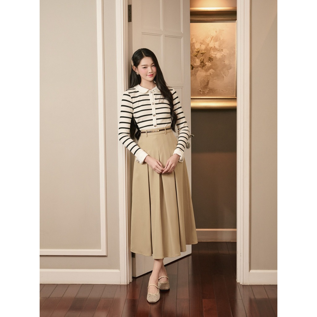 ARA - Chân váy xòe dài xếp ly bản to Brie Skirt Cv73