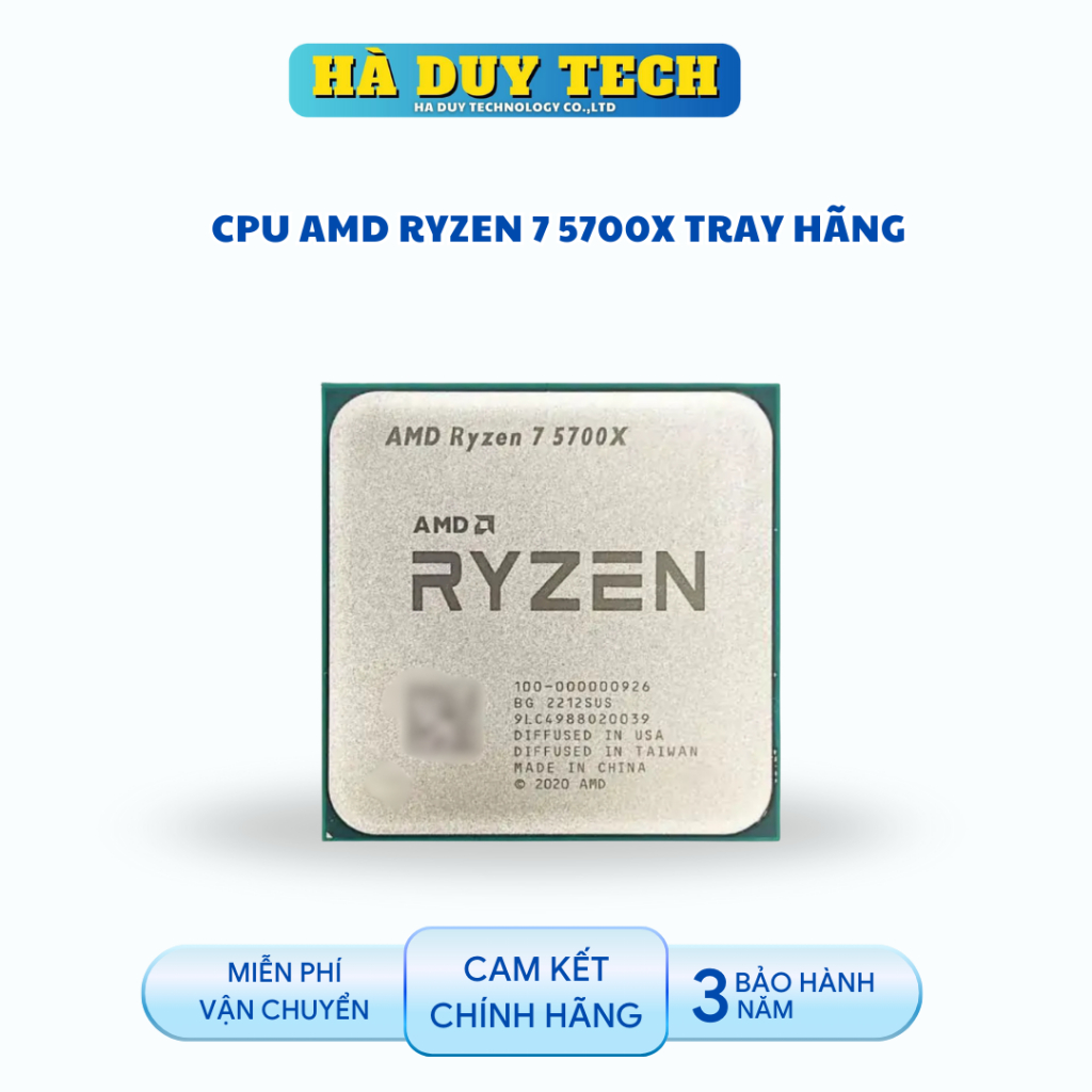 CPU AMD RYZEN 7 5700X TRAY HÃNG - Cam Kết Chính Hãng - BH 36T - Hà Duy Tech