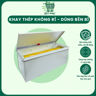 Vỏ hộp đựng màng bọc thực phẩm 30 - 45cm, khay thép vỏ kim loại, thép không gỉ, bền bỉ, chắc chắn