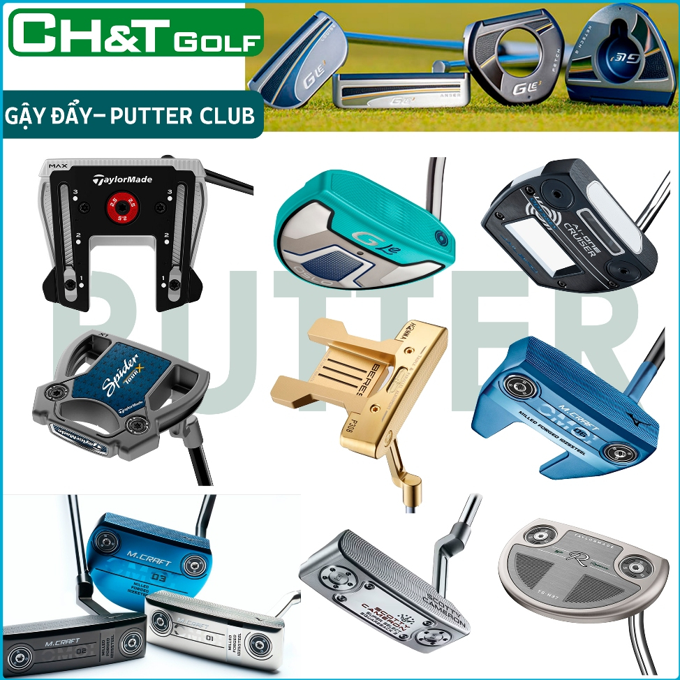 Gậy golf Putter, gậy golf nhập khẩu cũ đã qua sử dụng, gậy golf Honma, Titleist, TaylorMade, Ping