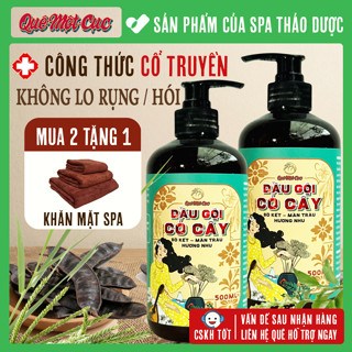  Dầu gội mọc tóc thảo dược giảm rụng sạch gàu hà thủ ô bồ kết bưởi Spa Quê Một Cục  500ml  