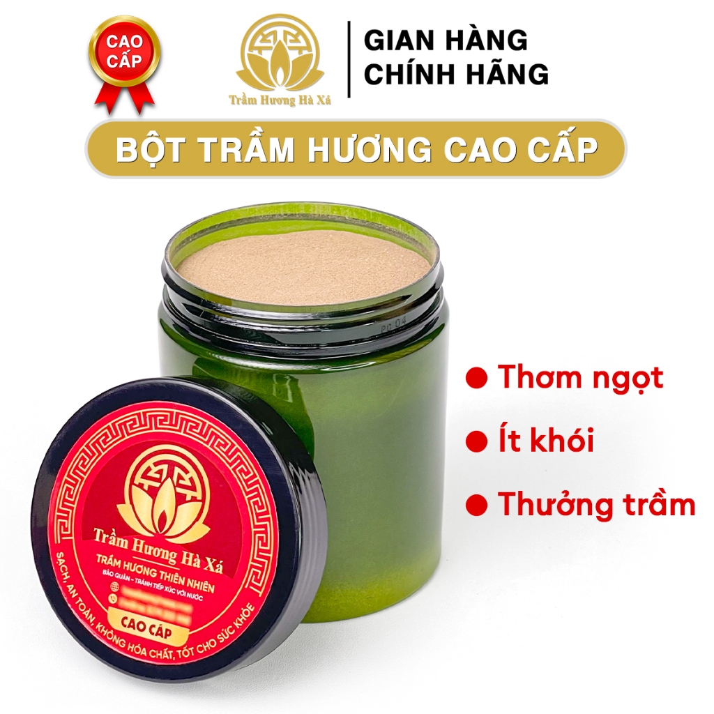 Bột trầm hương cao cấp xông nhà thơm ngọt không pha tạp Trầm Hương Hà Xá