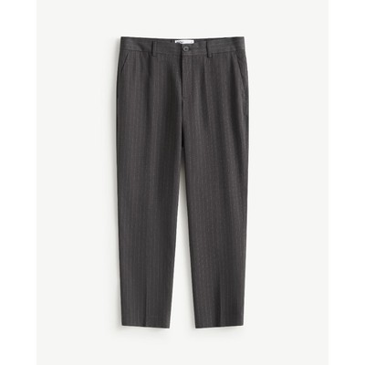 Quần Tây Dài Nam Sọc Form Slim Cropped - Routine 10F25PFO013