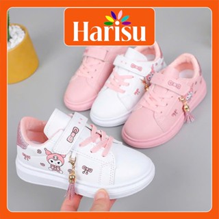  Harisu.kids Giày Sneaker KUROMI Phối Dây Nhũ Cho Bé Gái Da PU Siêu Nhẹ Êm Chất Lượng Cao Cấp G151 