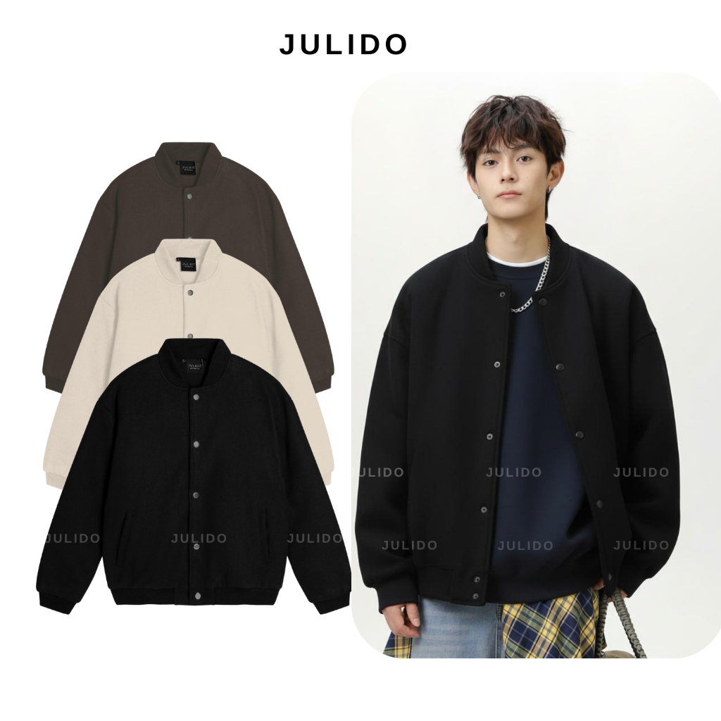 Áo khoác dạ nam JULIDO trơn trần bông ba lớp hottrend thanh lịch