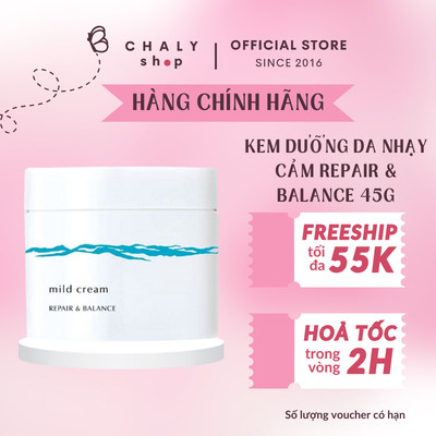 Kem dưỡng phục hồi cân bằng da nhạy cảm Meishoku Repair & Balance Mild Cream 45g Nhật Bản