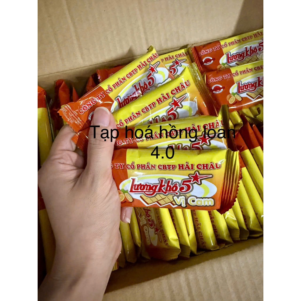 Sỉ 50 gói lương khô 5 sao Hải châu hương cam, gói 38 g