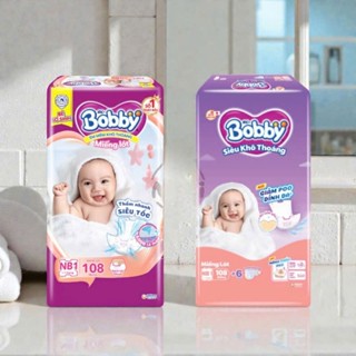    DÙNG THAY BVS   Miếng Lót Sơ Sinh Bobby Newborn 1 108 Miếng Tặng 6 Miếng Tã Sơ Sinh 