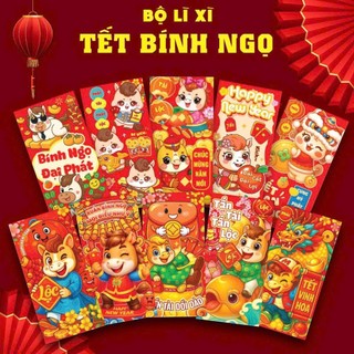 Combo 100 bao lì xì Tết Bính Ngọ 2026 - Thiết kế đa dạng, nhiều chủ đề C20