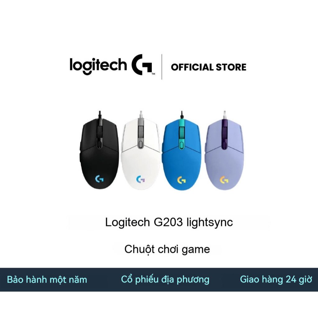 Chuột chơi game có dây Logitech G203 LIGHTSYNC (có đèn RGB) Bảo hành một năm