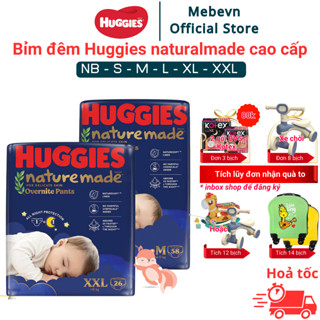  bỉm đêm huggies bỉm huggies nature made chuyên đêm siêu thấm hút và mềm mỏng an toàn cho da bé 