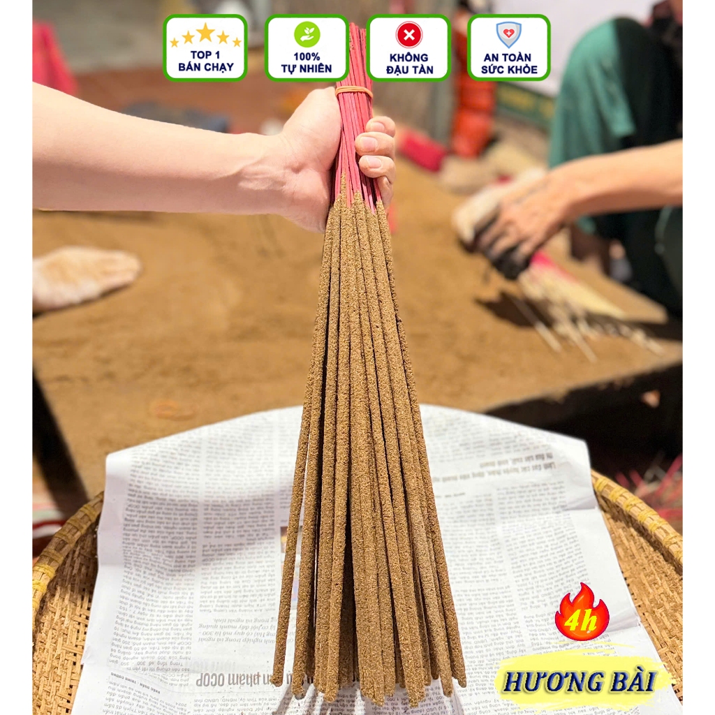 Hương nhang thảo mộc tự nhiên - Nhang bài cổ truyền cao cấp, Hương làm thủ công cây 50cm