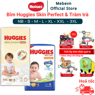  Bỉm Huggies Skin Perfect & Huggies Tràm Trà Chính Hãng bỉm Huggies đủ size NB S M L XL XXL XXXL 