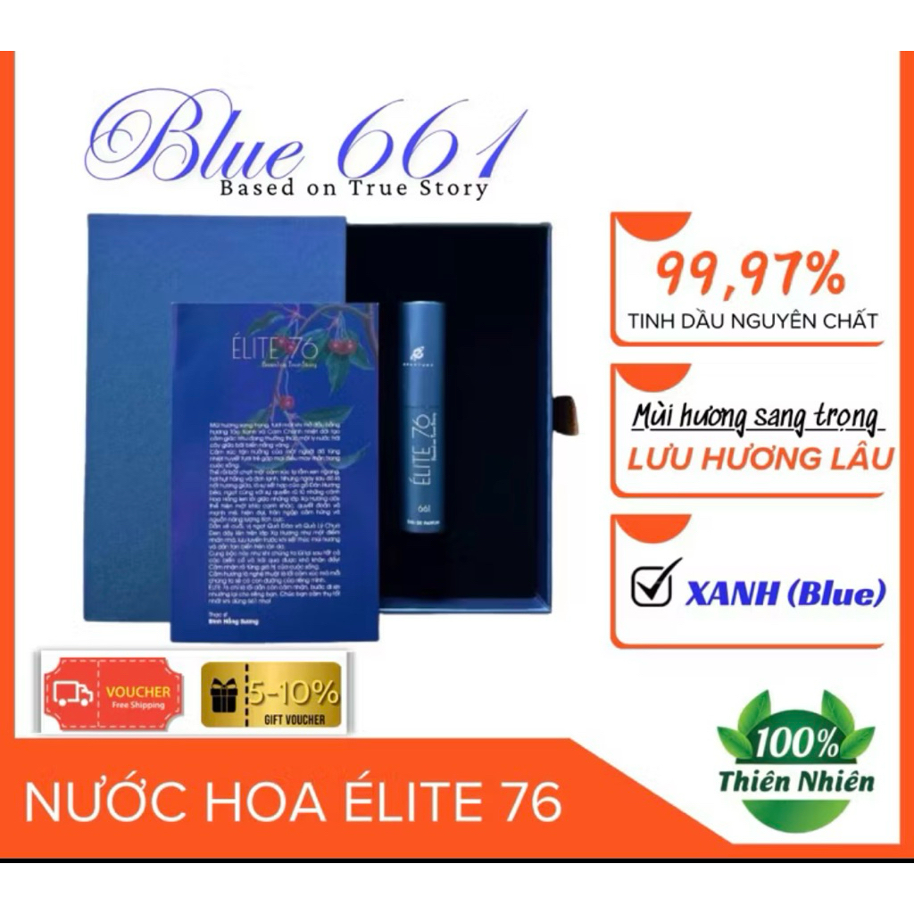 Nước Hoa Tinh Dầu ELITE 76 10ml – Lưu Hương Lâu, Không Cồn, Nam & Nữ