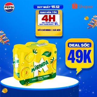   SALE 15.12  Lốc 6 Lon Nước Ngọt Giải Khát Có Gaz Mirinda Dứa  320ml lon  