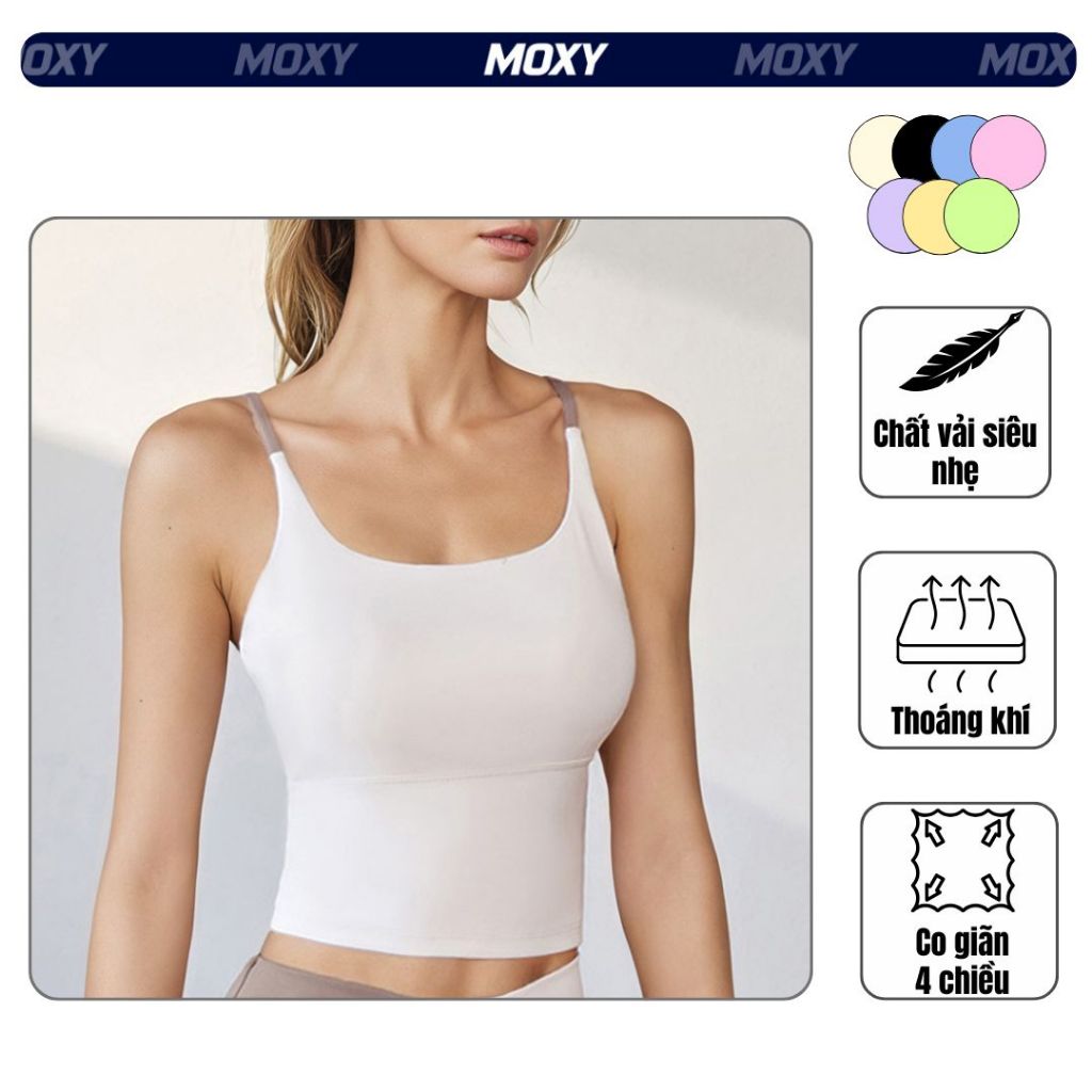 MOXY SPORTSWEAR Áo Bra Tập Gym,Yoga Nữ Dáng Croptop , Thoáng Khí, Có Đệm Ngực  Vải Siêu Nhẹ, Co Giãn, Áo Bra Thể Thao