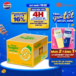   SALE 15.12  Thùng 12 Chai Nước Trái Cây Twister Cam  1L chai  