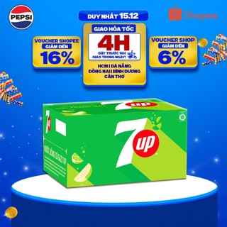   SALE 15.12  Thùng 24 Chai Nước Ngọt Giải Khát Có Gaz 7Up  390ml chai  