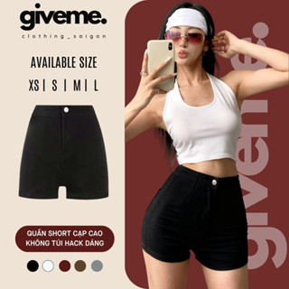   COMBO 2 QUAN  Quần Đùi Nữ Quần Đùi Cạp Cao KHÔNG TÚI Hack Dáng Đen Trắng Phong Cách Năng Động Giveme.clothing_saigon 
