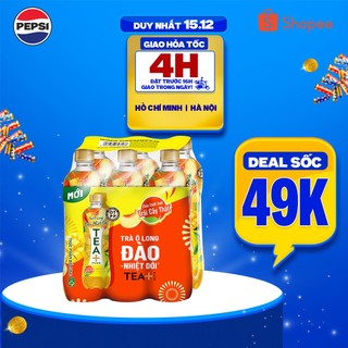   SALE 15.12  Lốc 6 Chai Trà Ô Long Tea+ Đào Trái Cây Nhiệt Đới  450ml chai  