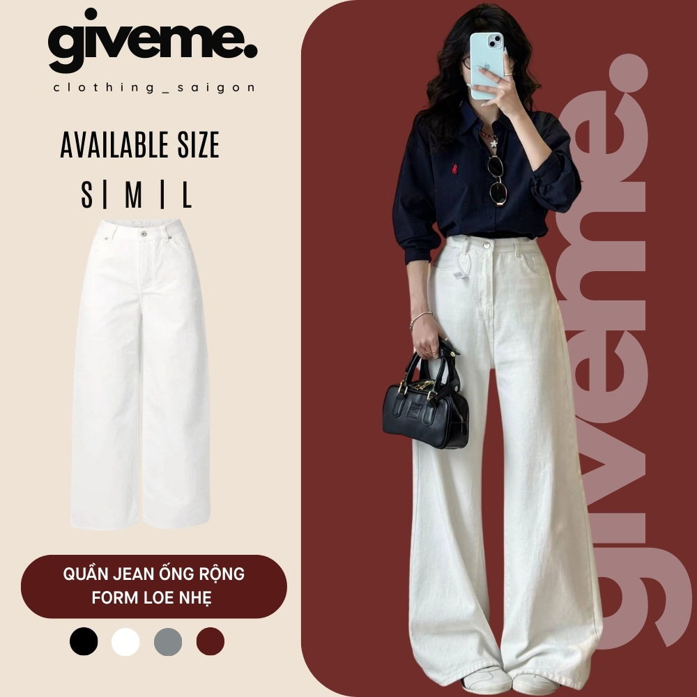 [ĐỌC KỸ MÔ TẢ] Quần Jeans TRẮNG ỐNG LOE Form Rộng Dài Chùm Phủ Chân OldSchool Cloth Q7767 Giveme.clo