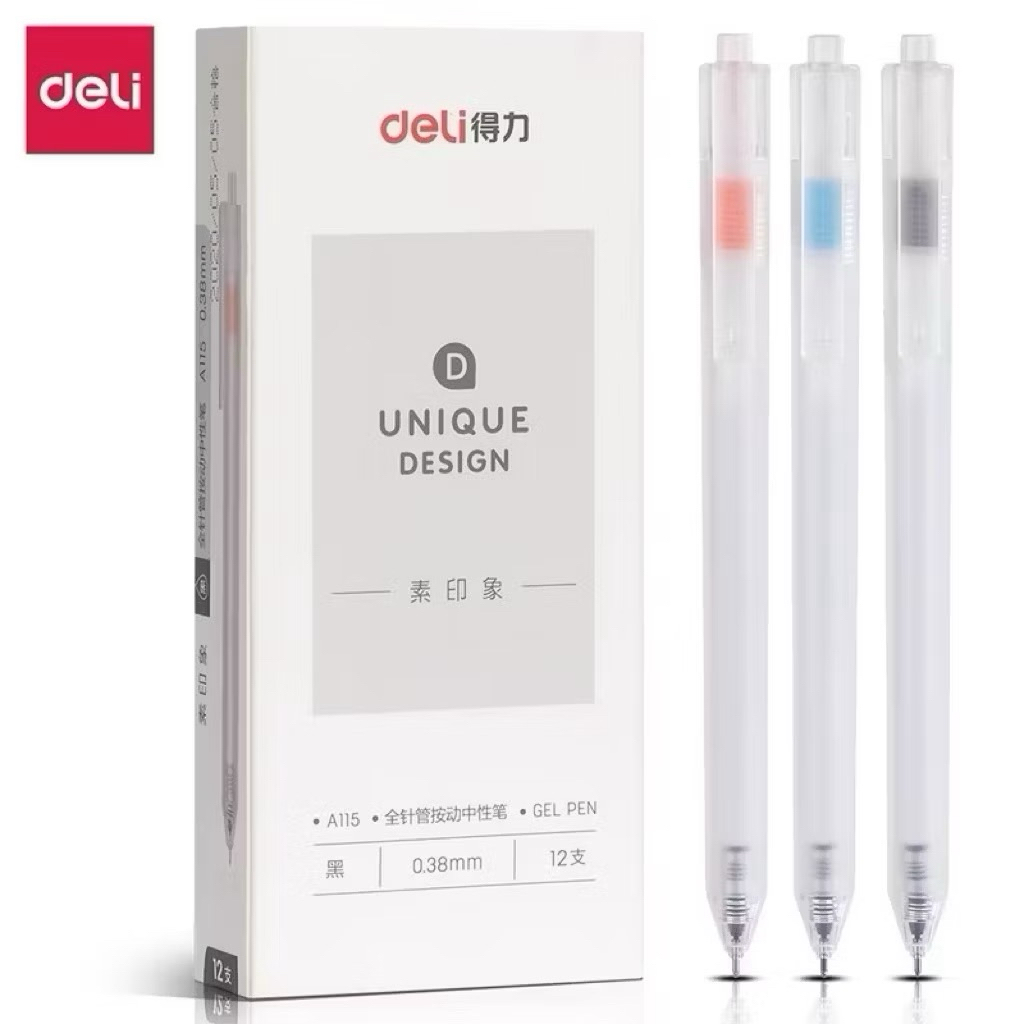 Combo 10 Bút Gel Deli Delight 0.5mm CHÍNH HÃNG – Mực Xanh – Bút Bi Gel Deli Dùng Học Tập, Văn Phòng