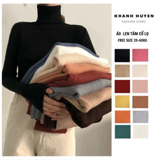  Áo Len Tăm  Cổ Lọ Quảng Châu Nữ KH752 – Áo Len Tăm Giữ Nhiệt Cổ Cao 8P Form Ôm Body 