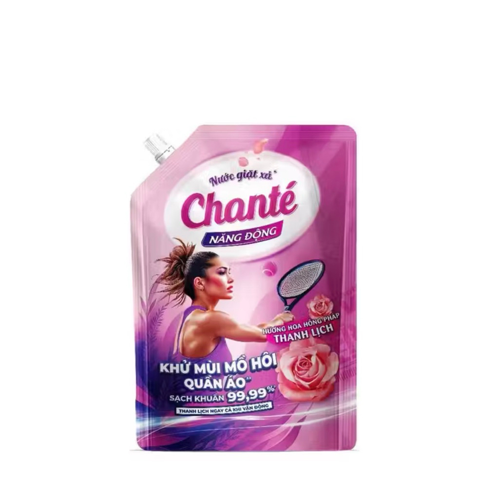 Nước giặt xả Chanté Active cao cấp 8 trong 1 túi x 3.2kg | Kèm quà tặng 1 chai