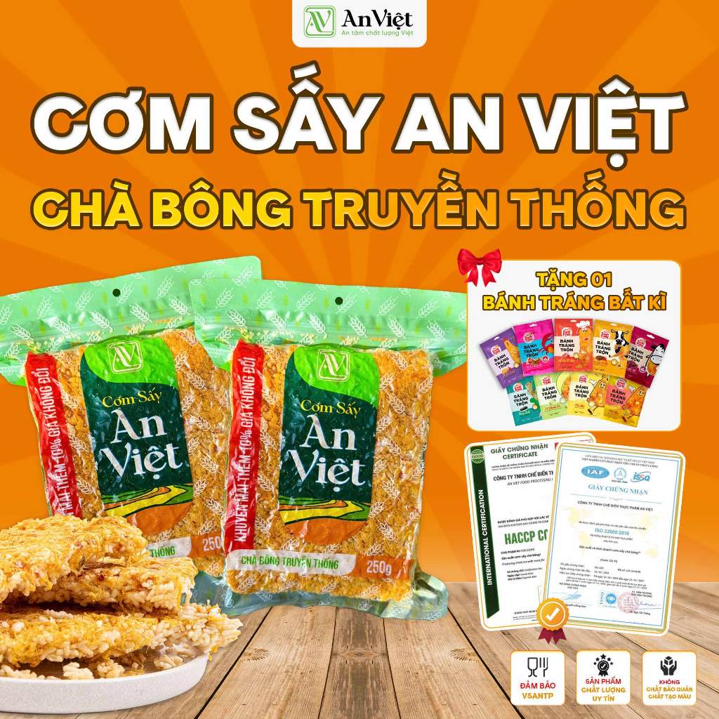 Cơm Cháy Siêu Chà Bông An Việt Túi 250gr
