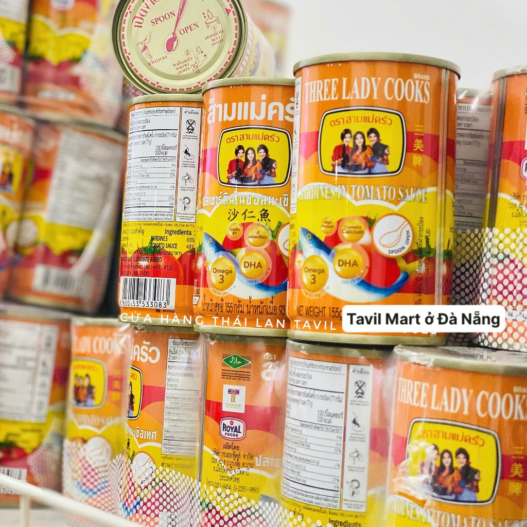 Cá Hộp Ba Cô Gái Thái Lan 155g Nội Địa Thái lốc 10 hộp