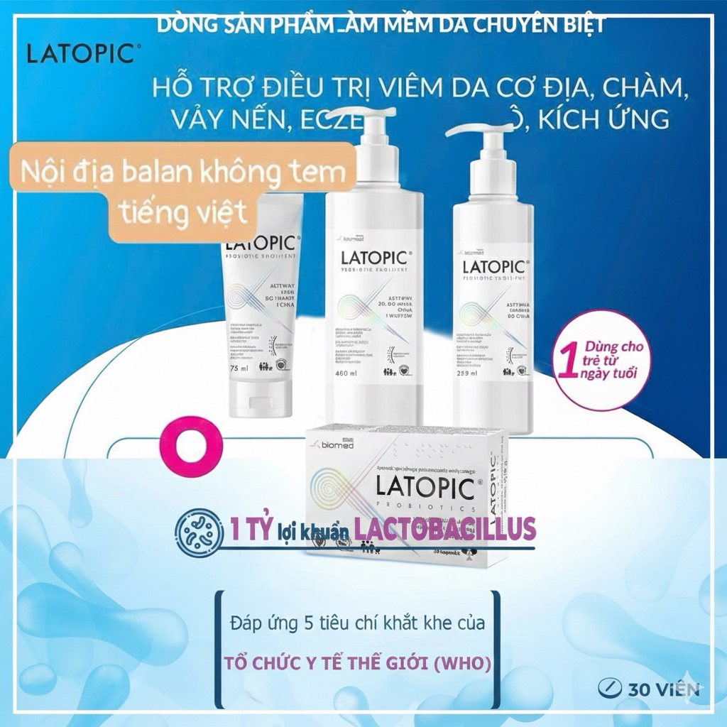 Bộ Sản Phẩm Dưỡng Da Latopic Nội Địa Ba Lan – Không Tem Phụ Tiếng Việt