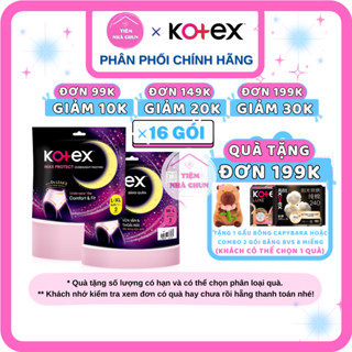  CHE TÊN - Thùng 16 Gói 2 Miếng BVS Kotex Ban Đêm Dạng Quần Max Protect - Băng Quần Size ML   XL 