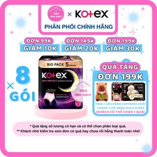  CHE TÊN - Sỉ Thùng 8 Gói 5 Miếng BVS Kotex Ban Đêm Dạng Quần   Băng Quần Max Protect Size M L 